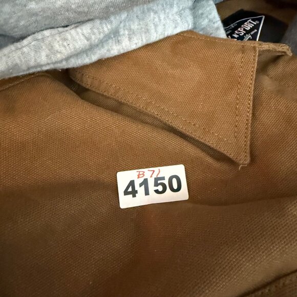 Work N Sport Men's Shirt Jacket Sz 2X Brown Canvas Flannel Lined Hooded - Picture 8 of 8